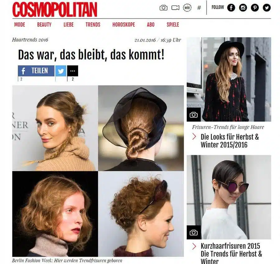 Cosmopolitan Frisuren by Tobias