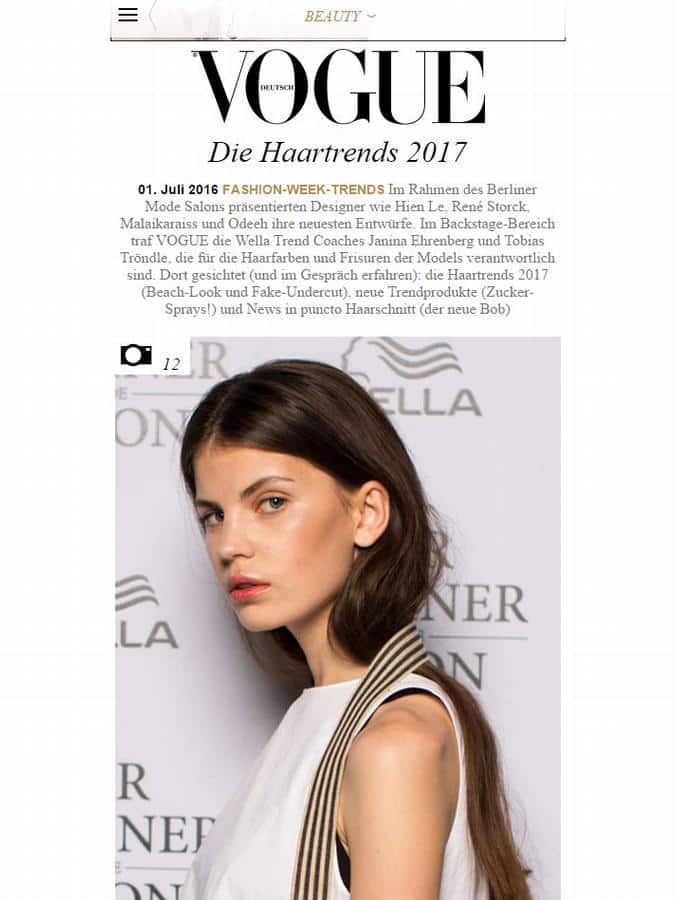 Vogue Haartrends von Tobias Tröndle